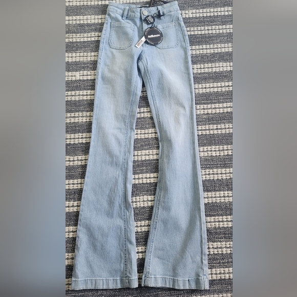 Dollhouse Blue Flare Wide Leg Jeans Size 0 - Picture 2 of 7